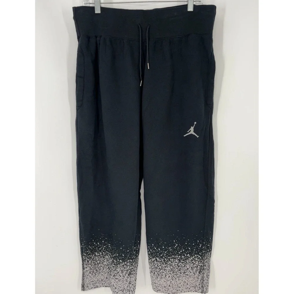 Air Jordan Reflective Baggy Fleece Sweatpants Relaxed Fit Midnight Black Men 2XL